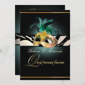 PixDezines Quincenera/blauwgroen Zebra/DIY kleur!! Kaart (Voorkant / Achterkant)