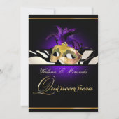 PixDezines Quincenera/Paars/Zebra/DIY kleur!! Kaart (Voorkant)