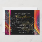 PixDezines Rainbow Bat Mitzvah Invites Kaart (Achterkant)