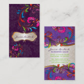 PixDezines Rainbow Swirls+florentius damast Visitekaartje (Voorkant / Achterkant)