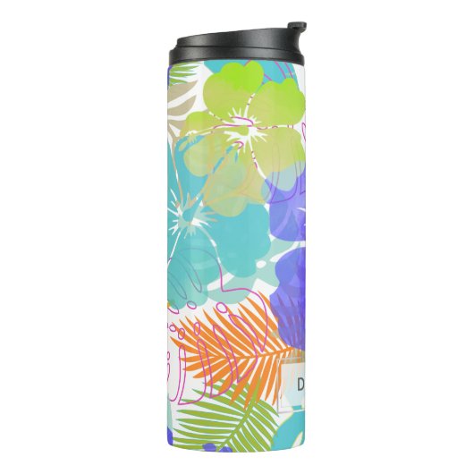 PixDezines Rainforest/Hibiscus/Sinaasappel/Geel/Bl Thermosbeker (Gedraaid links)