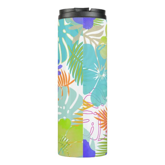 PixDezines Rainforest/Hibiscus/Sinaasappel/Geel/Bl Thermosbeker (Achterkant)