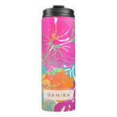PixDezines Rainforest/Hibiscus/Sinaasappel/Geel/Bl Thermosbeker (Voorkant)