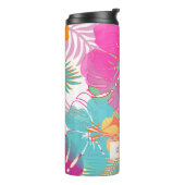 PixDezines Rainforest/Hibiscus/Sinaasappel/Geel/Bl Thermosbeker (Gedraaid links)