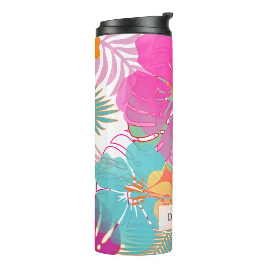 PixDezines Rainforest/Hibiscus/Sinaasappel/Geel/Bl Thermosbeker (Gedraaid links)