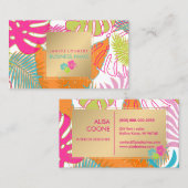 PixDezines Rainforest/Monsteral/Palm Fronds Visitekaartje (Voorkant / Achterkant)