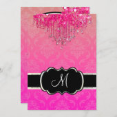 PixDezines Raspberry Chandelier+Vendome Damask/5x7 Kaart (Voorkant / Achterkant)
