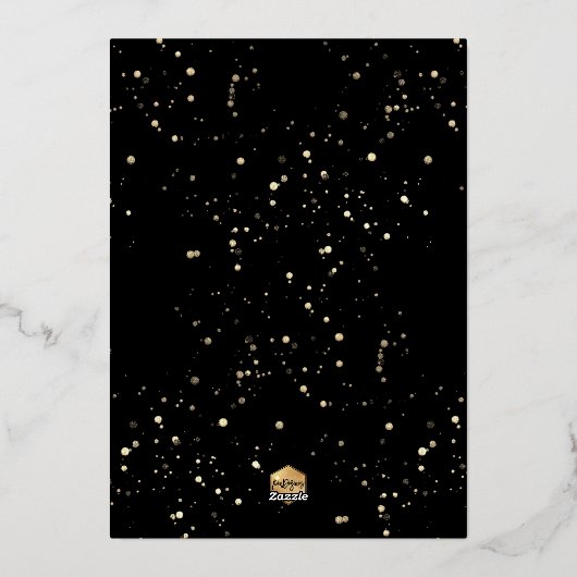 PixDezines Real Gold Foil Calligraphy Afstuderen Folie Uitnodiging (Achterkant)