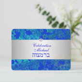 PixDezines receptie bar mitswa/blauw/zilver Kaart (Staand voorkant)