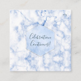 PixDezines Receptie Blauwe Honingraat Bar Mitzvah✡ Informatiekaartje