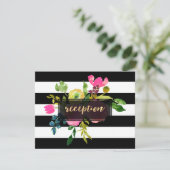 PixDezines receptie mitswa/DIYstripes/floral Kaart (Staand voorkant)