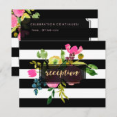 PixDezines receptie mitswa/DIYstripes/floral Kaart (Voorkant / Achterkant)