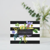 PixDezines receptie mitswa/DIYstripes/floral Kaart (Staand voorkant)