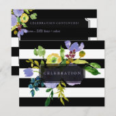 PixDezines receptie mitswa/DIYstripes/floral Kaart (Voorkant / Achterkant)