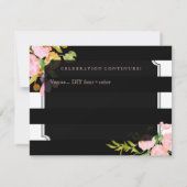 PixDezines receptie mitzvah/DIYstripes/floral Kaart (Achterkant)