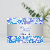 PixDezines receptiebalk mitzvah/blue/Silver Kaart (Staand voorkant)