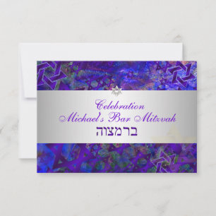 PixDezines receptiebalk mitzvah/violet/zilver Kaart