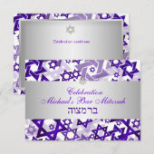 PixDezines receptiebalk mitzvah/violet/zilver Kaart (Voorkant / Achterkant)