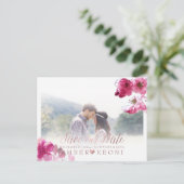 PixDezines Red Cherry Blossoms Bewaar de datum Aankondigingskaart (Staand voorkant)