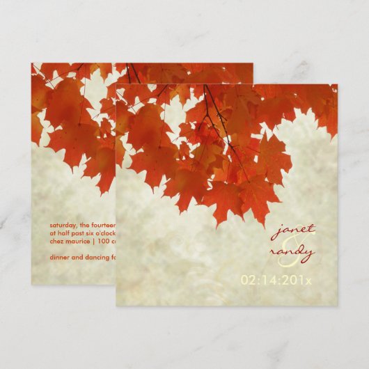 PixDezines Red maple bladeren/herfst/herfstgebeurt Kaart (Voorkant / Achterkant)