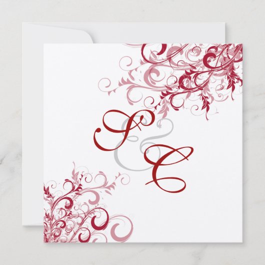 PixDezines Red Swirls/DIY ACHTERGROND Kaart (Voorkant)