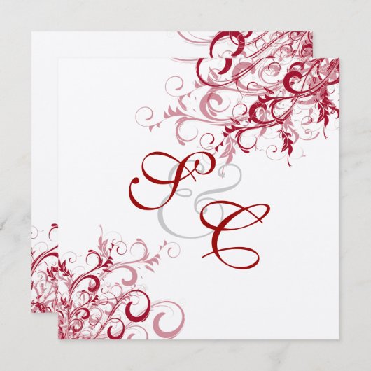 PixDezines Red Swirls/DIY ACHTERGROND Kaart (Voorkant / Achterkant)