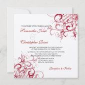 PixDezines Red Swirls/DIY ACHTERGROND Kaart (Achterkant)