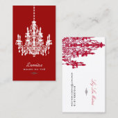 PixDezines Red+White Chandelier/DIY achtergrond Visitekaartje (Voorkant / Achterkant)