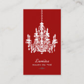PixDezines Red+White Chandelier/DIY achtergrond Visitekaartje (Voorkant)