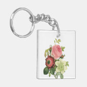 PixDezines redoute clementine, anemoon Sleutelhanger (Voorkant Links)