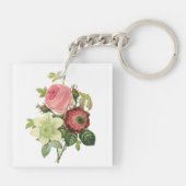 PixDezines redoute clementine, anemoon Sleutelhanger (Achterkant)