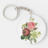 PixDezines redoute clementine, anemoon Sleutelhanger (Voorkant)