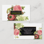 PixDezines Redoute/Roos/Anemoon/Clementine Visitekaartje (Voorkant / Achterkant)