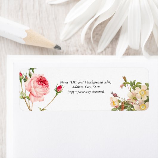 PixDezines Redoute  Rozen Etiket (Insitu)