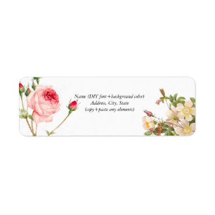 PixDezines Redoute  Rozen Etiket
