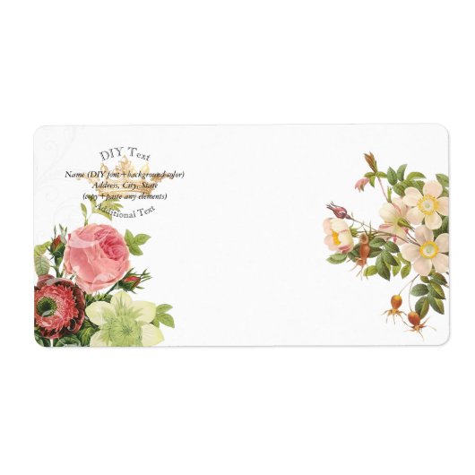 PixDezines Redoute  Rozen/Gold Crown Etiket (Voorkant)