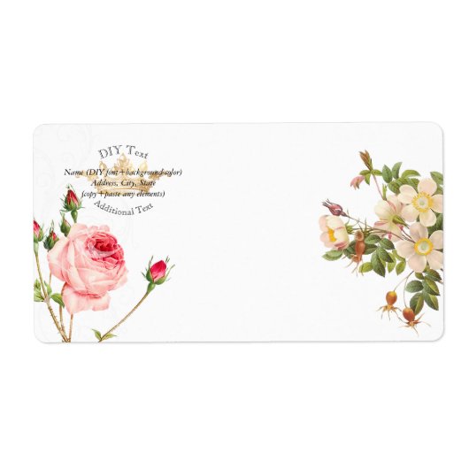 PixDezines Redoute Rozen/Gold Crown Etiket (Voorkant)