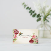 PixDezines redoute+ rozen Visitekaartje (Staand voorkant)