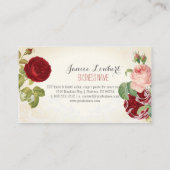 PixDezines redoute+ rozen Visitekaartje (Achterkant)