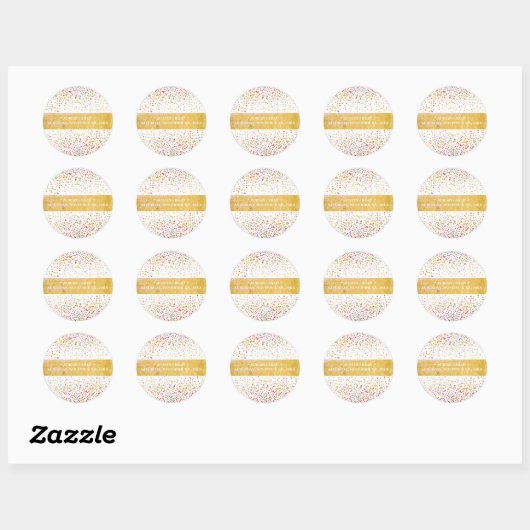 PixDezines Regenboog Confetti Ronde Sticker (Vel)