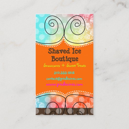 PixDezines Regenboogschudden Ice + pooldots Visitekaartje (Achterkant)