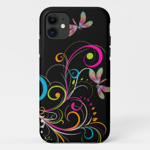 PixDezines Regenboogstalen + Dragonfly/DIY kleur iPhone 11 Hoesje