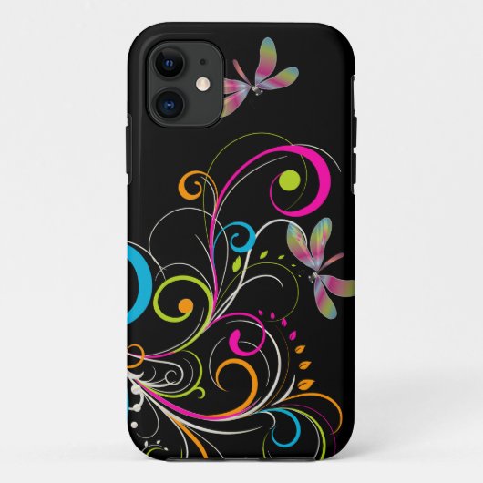 PixDezines Regenboogstalen + Dragonfly/DIY kleur Case-Mate iPhone Case (Achterkant)