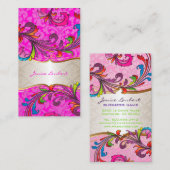 PixDezines Regenboogstalen + flora demask/diy colo Visitekaartje (Voorkant / Achterkant)