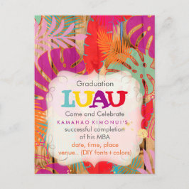 PixDezines regenwoud/afstudeerfeest/ luau/DIYevene Aankondigingskaart