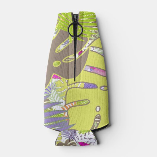 PixDezines regenwoud/DIY achtergrondkleur Flesjeskoeler (Achterkant)