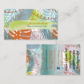 PixDezines regenwoud/tropische bladeren/DIY kleur Visitekaartje (Voorkant / Achterkant)