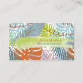 PixDezines regenwoud/tropische bladeren/DIY kleur Visitekaartje (Voorkant)