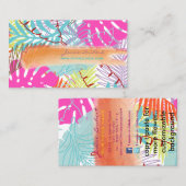 PixDezines regenwoud/tropische bladeren/DIY-kleur Visitekaartje (Voorkant / Achterkant)