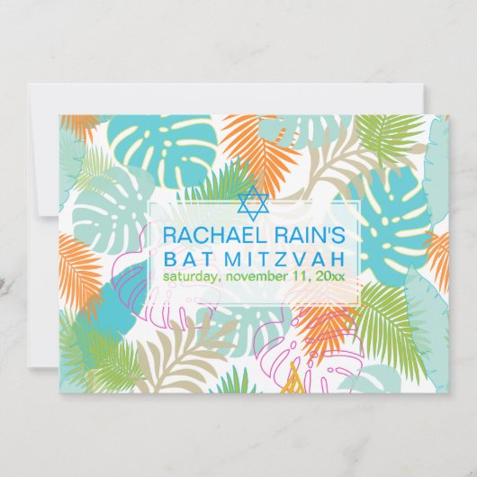 PixDezines regenwoud vleermuis mitswa/luau Kaart (Voorkant)